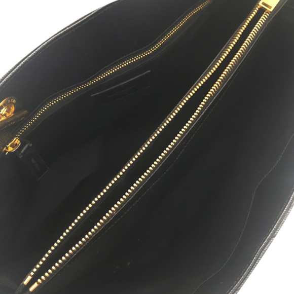 Pre-Loved Saint Laurent Quilted Grain de Poudre Monogram Tote - Picture 5 of 12